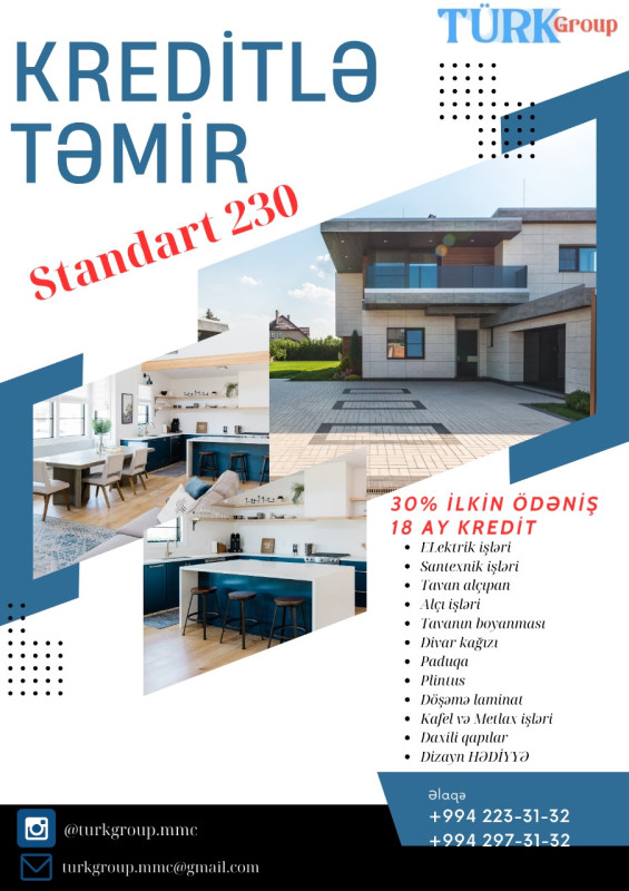 Kreditlə təmir Evinizi yeniləmək və təmir etmək artıq əlçatanlıq və