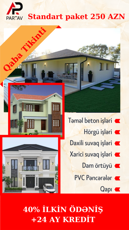 Kreditlə tikinti "Ev Sahibi Olmaq Artıq Çox Asandır” Ev tikmək artıq sizin