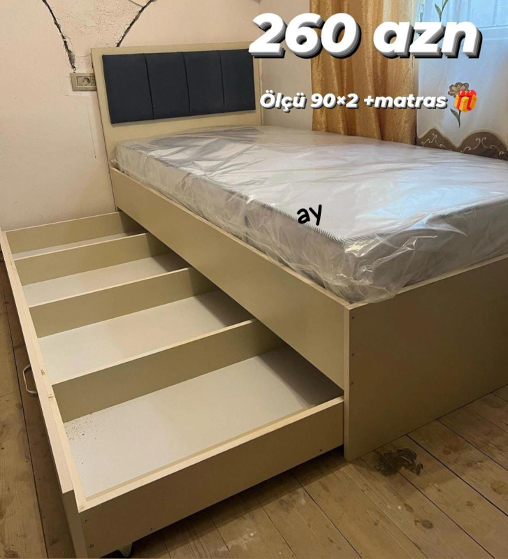 Kravat tek neferlik *carpayi *birnəfərlik* Yeni sifarişlə ✔️ Ölçü 90×2 +matras