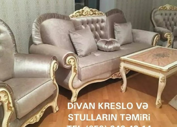 Mebellerin yuksek keyfiyyetde temiri. Divan kreslo uqlavoy