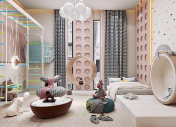 Ev interyeri, uşaq otağı dizayn, yeni dizayn, ev dam