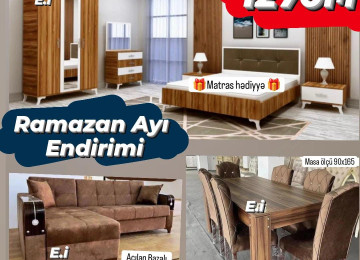 *Ramazan Ayı Endirimi💚* *Yataq dəsti + Künc divan+ Masa