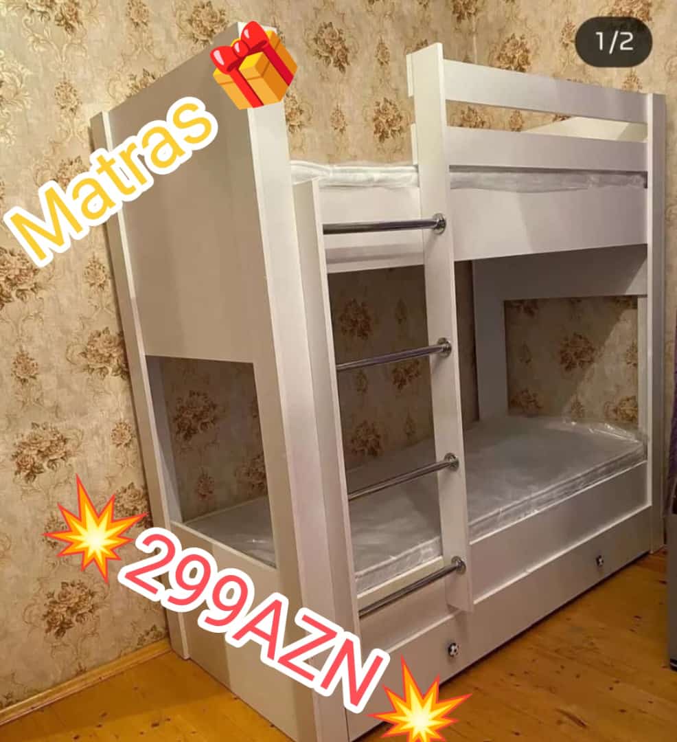 İkimərtəbəli çarpayı Sifarişlə hazırlanır Ölçü 80/180