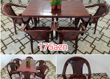 Plastik stol dəsti Türkiyə istehsalı Anbardan birbaşa satış