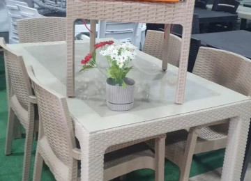 Plastik Rattan dəsti Şüşəli model Türkiyə istehsalı