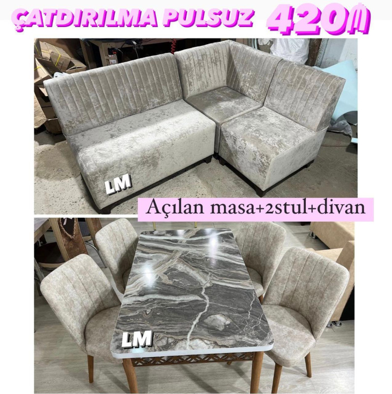 Divan ve stol stul desti *Türk 🇹🇷İstehsalı* *Anbardan satış Yeni dəstlər* Qiymət :