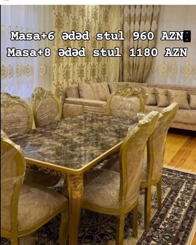 Masa dəsti Masa dəsti Sifarişlə hazırlanır Rəng seçimi var 1Masa 6stul