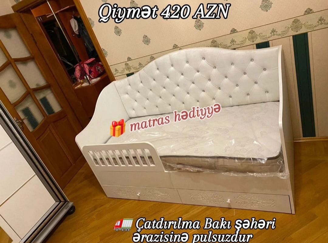 Uşaq çarpayısı Sifarişlə hazırlanır Rəng seçimi var Matras