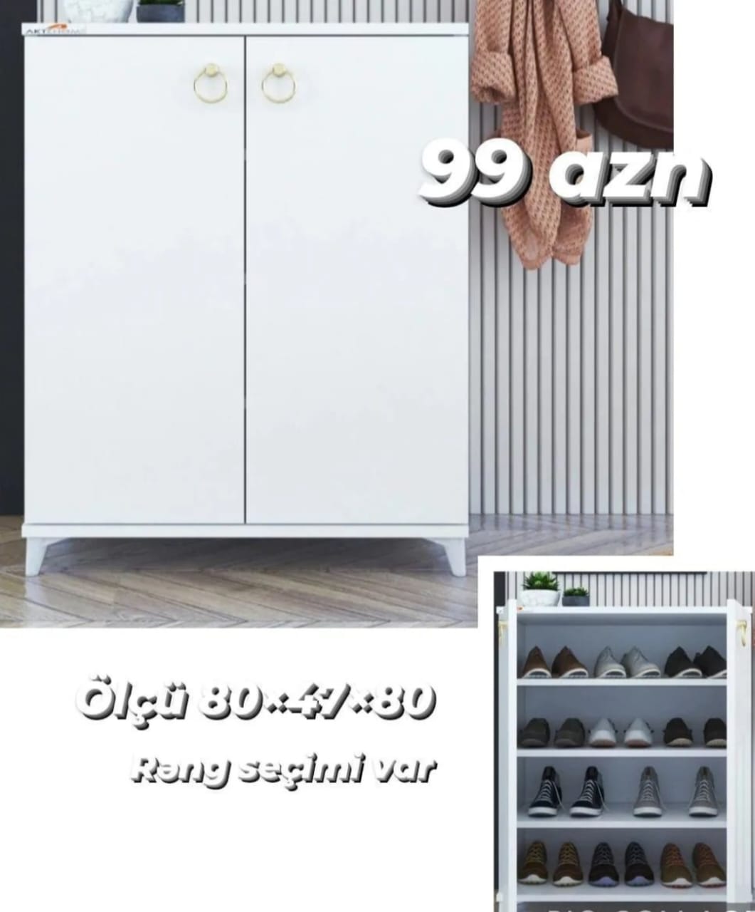 Ayaqqabı şkafı Sifarişlə hazırlanır Rəng seçimi var Ölçü