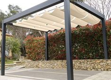 relsli tent. Kafelərde ekonom perqola sistemlərinin