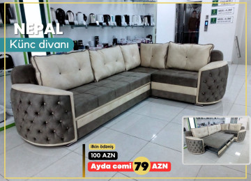 Yeni model künc divan NEPAL 18 ayadək kreditlə ayda 79₼.