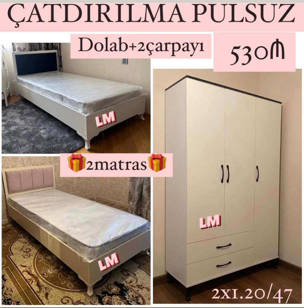 *Gənc oda🤴👸 DOLAB+2 ÇARPAYI*_ 💥 Yeni və sifarişlə Qiymət :