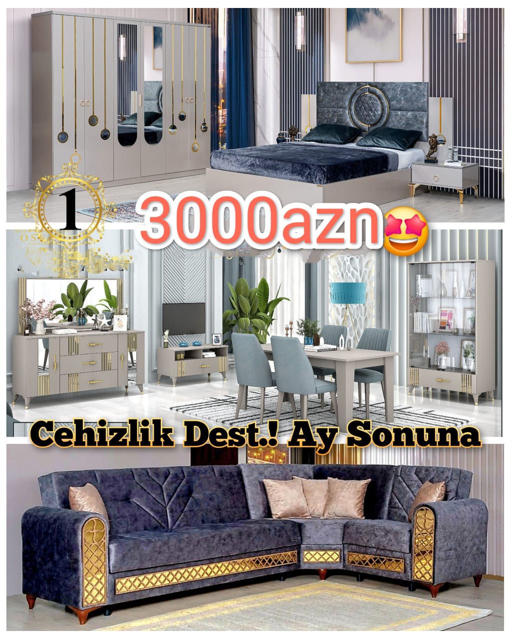 Cehizlik dəst Fabrik istehsalı Matras hədiyyə Anbardan