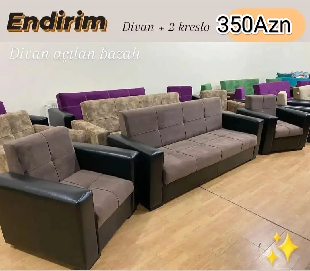 Divan ve 2kreslo Sifarişlə hazırlanır Rəng seçimi var Divan