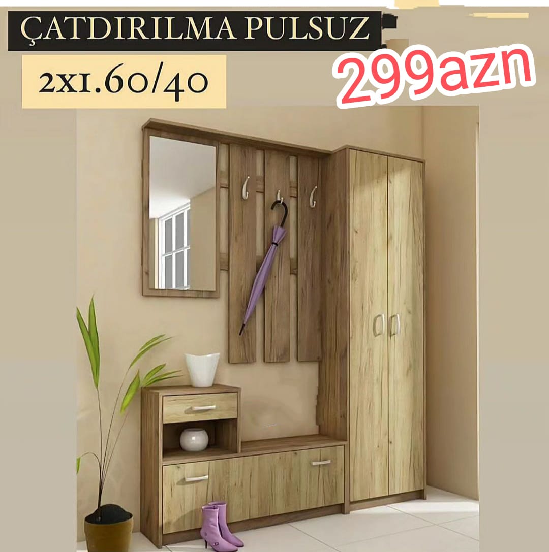 Dəhliz mebeli Sifarişlə hazırlanır Rəng seçimi var Ölçü