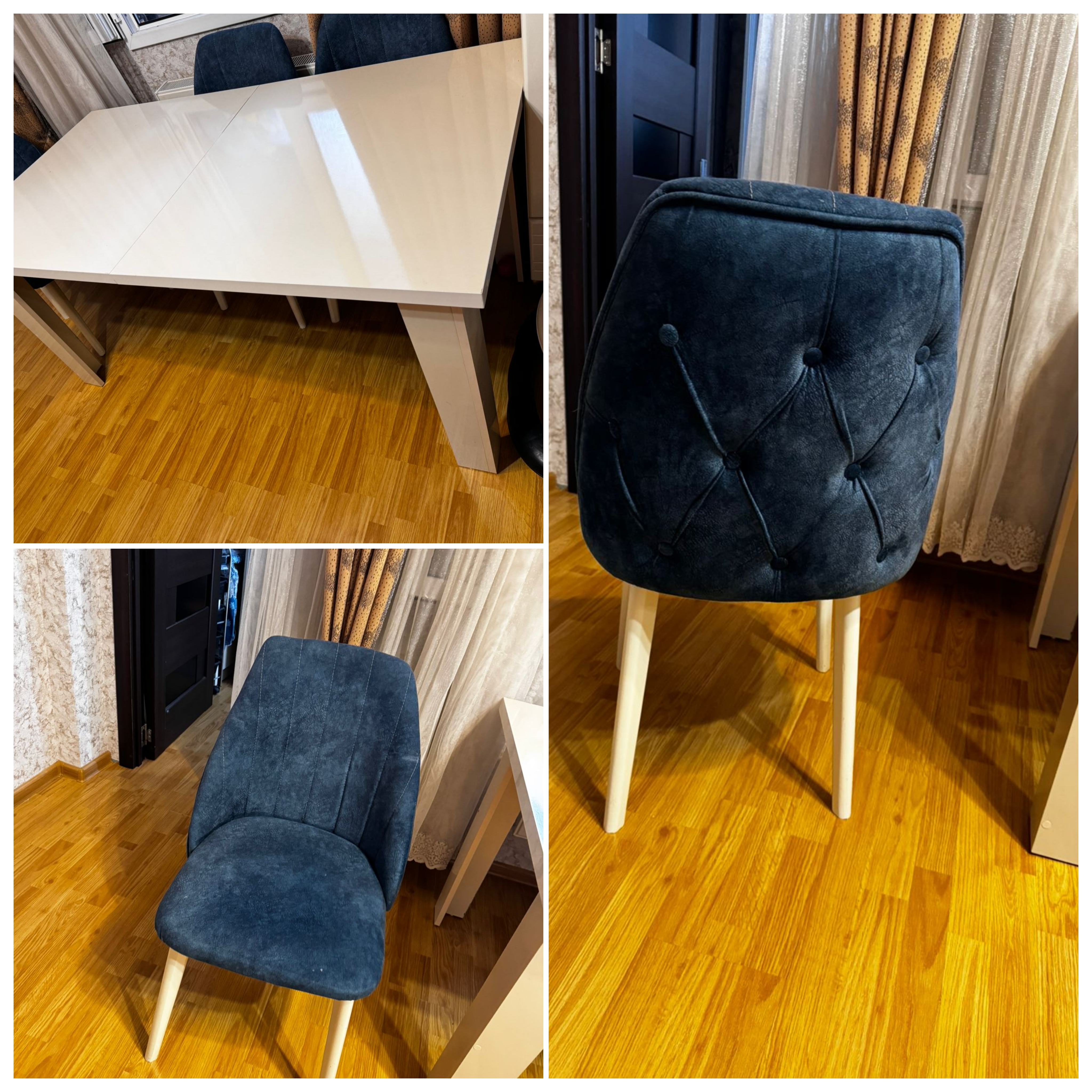 Stol+6 stul, stol açılır. Maşın boyası ilə işlənib. Qiymət