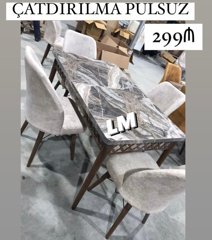 Kuxna üçün stol stul *Masa dəsti* 💥 _🇹🇷 *TÜRK FABRİKA🇹🇷*_ _*ENDİRİMLƏ*_ : *299₼*