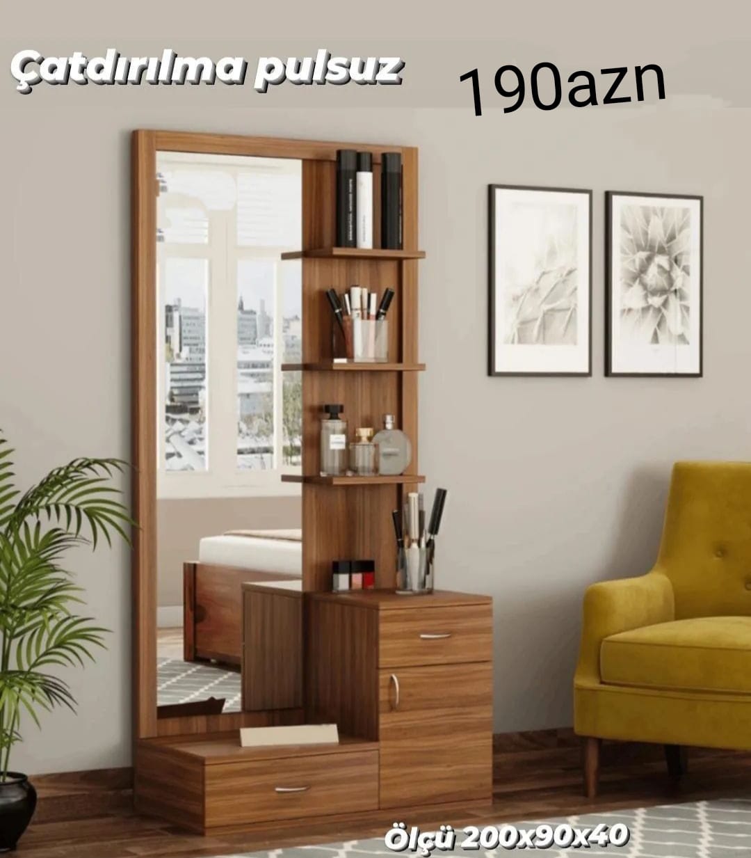 Dəhliz dolabı Sifarişlə hazırlanır Rəng seçimi var Ölçü