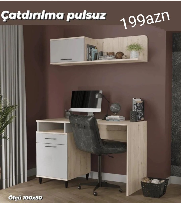 Kompüter masasi İş masası Sifarişlə hazırlanır Rəng seçimi var Ölçü 100/50