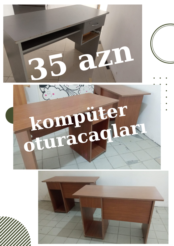 ikinci el mebelerller satilir. Yiyesinden tecilidir/ İkinci əl mebellər satılır Bağçalar, kurslar, ofislər üçün