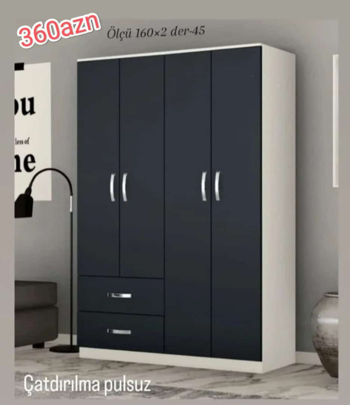 4Qapili dolab 4Qapili dolab Sifarişlə hazırlanır Rəng seçimi var Ölçü