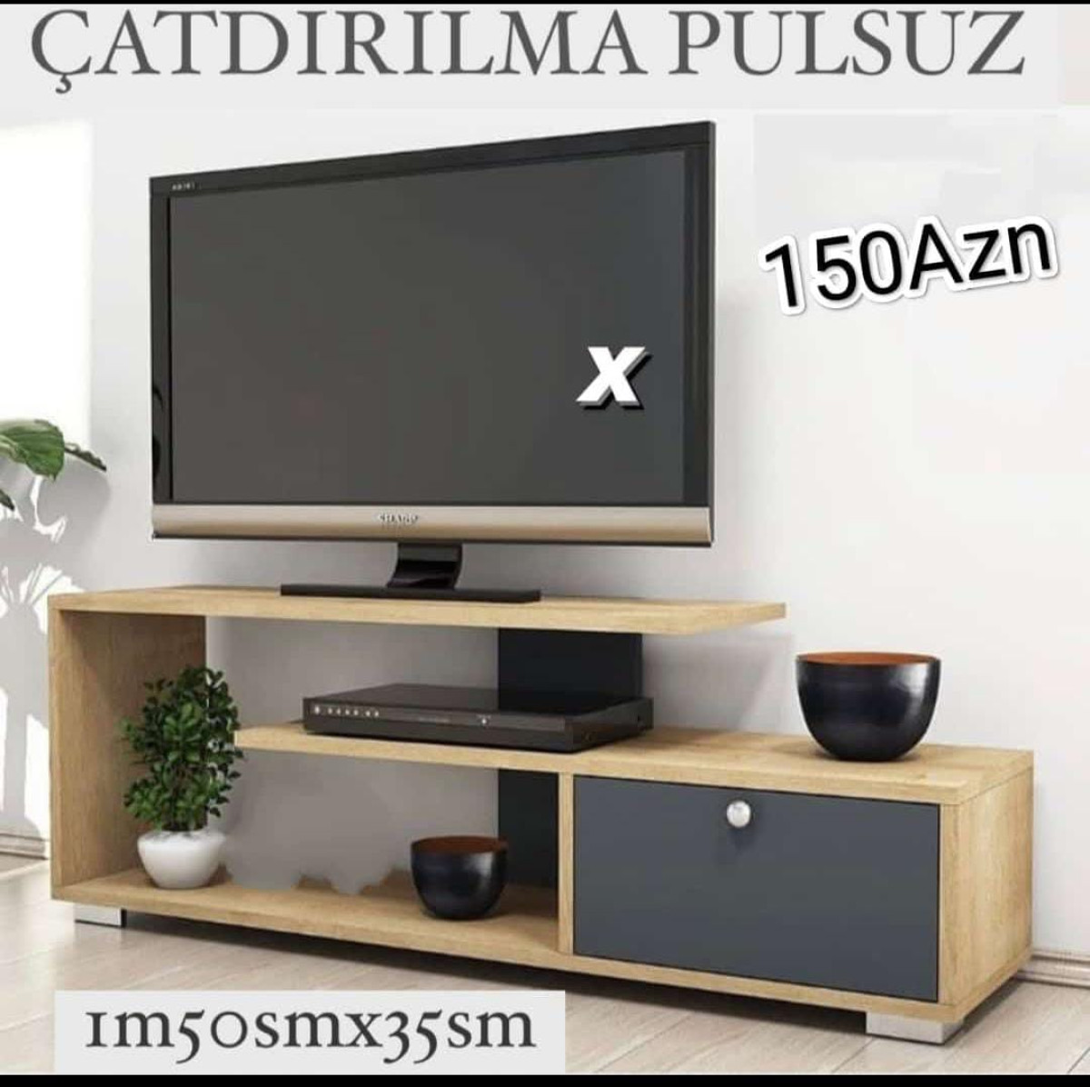 Tv altı Tv altlı Sifarişlə hazırlanır Rəng seçimi var Ölçü 150/35sm