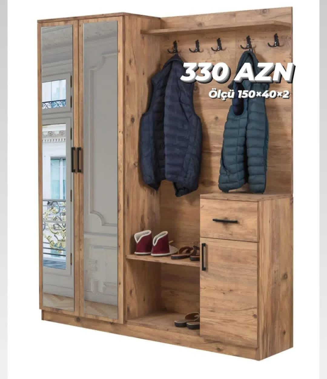 Dəhliz dolabı Sifarişlə hazırlanır Rəng seçimi var Ölçü