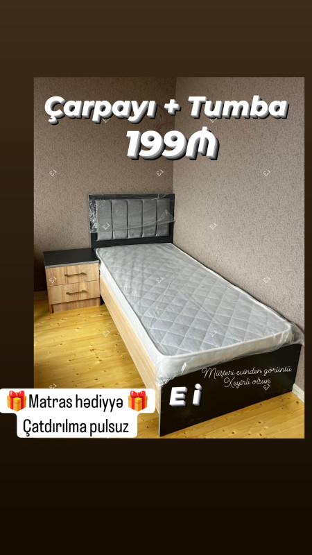 Çarpayı Tumba *Çarpayı + Tumba 199Azn💥* ✔️Rəng seçimi var Ölçü 200x90 ✔️