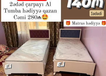 *Tək nəfərlik Çarpayı - 140AZN💥* ✔️Rəng seçimi var Ölçü