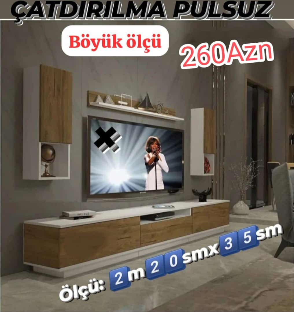 Tv stend (böyük ölçü ) Sifarişlə hazırlanır Rəng seçimi var