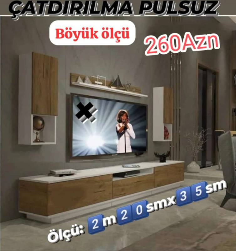 Tv stend(böyük) Tv stend (böyük ölçü ) Sifarişlə hazırlanır Rəng seçimi var