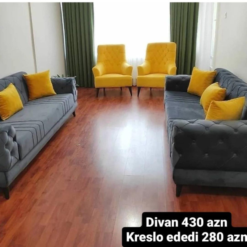 Divan kreslo dəsti Divan kreslo dəsti Sifarişlə hazırlanır Rəng seçimi var