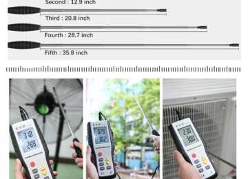 Anemometr. Model: HTI HT-9829 - Külək sürəti və temper