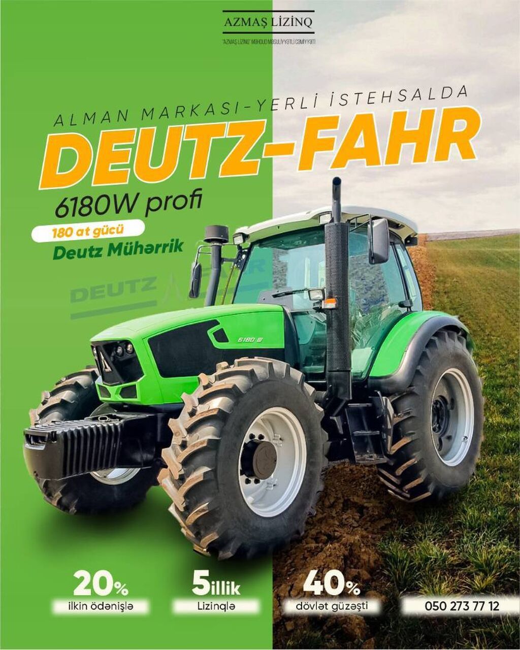 Deutz-Fahr 6180W traktoru Alman markası traktor 180 at gücü