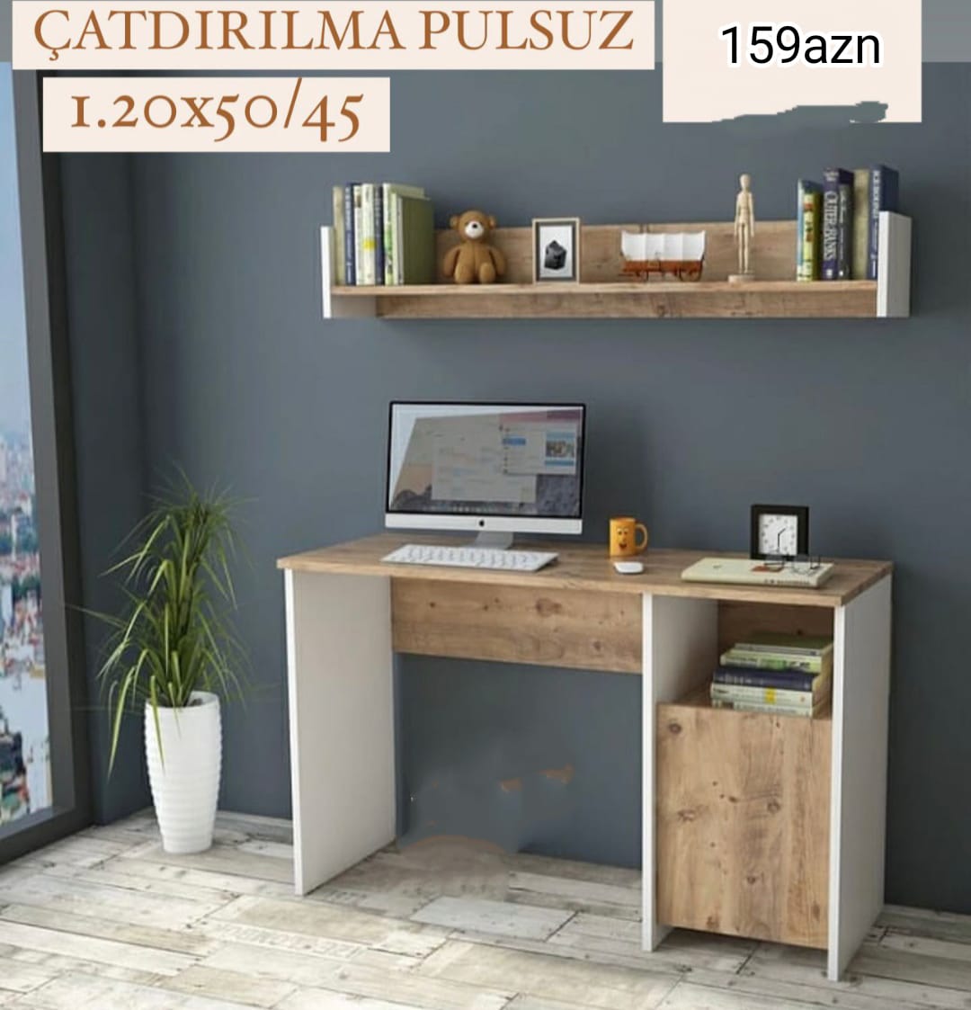 Kompüter masasi Sifarişlə hazırlanır Rəng seçimi var Ölçü