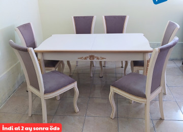 JASMİN masa və oturacaq dəstini 18 ayadək hissə-hissə