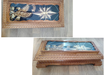 Əl işi nərdtaxta təzədir. Qiyməti 350 azn. Ünvan Hövsan.