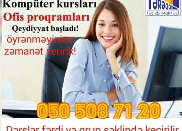 Kompüter kursları Böyüklər və məktəblilər üçün Tədris