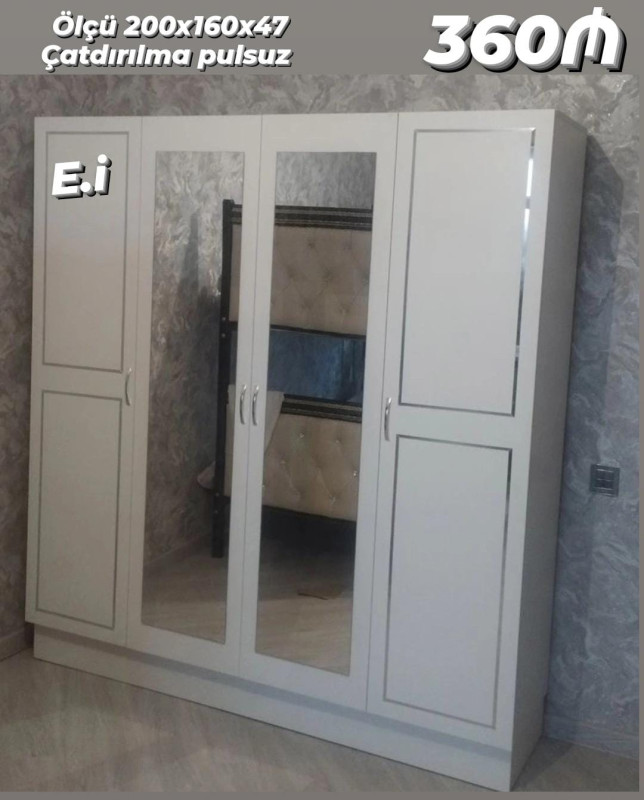 Dolab şkaf *4 Qapılı Dolab 360 AZN💥* ✔️Rəng seçimi var ✔️ Şəhər daxili