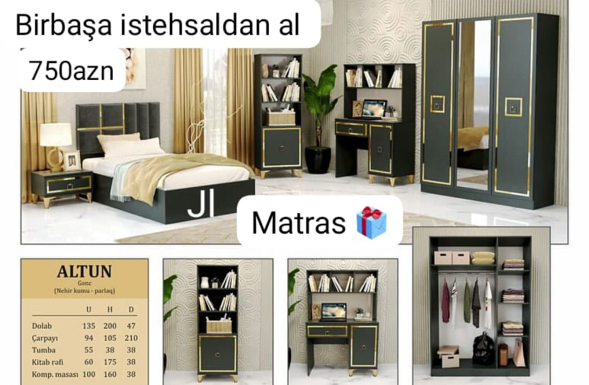 Yataq mebeıi Genç mebeli ✔️Yüksək keyfiyyət münasib qiymət ✔️Reng secimi