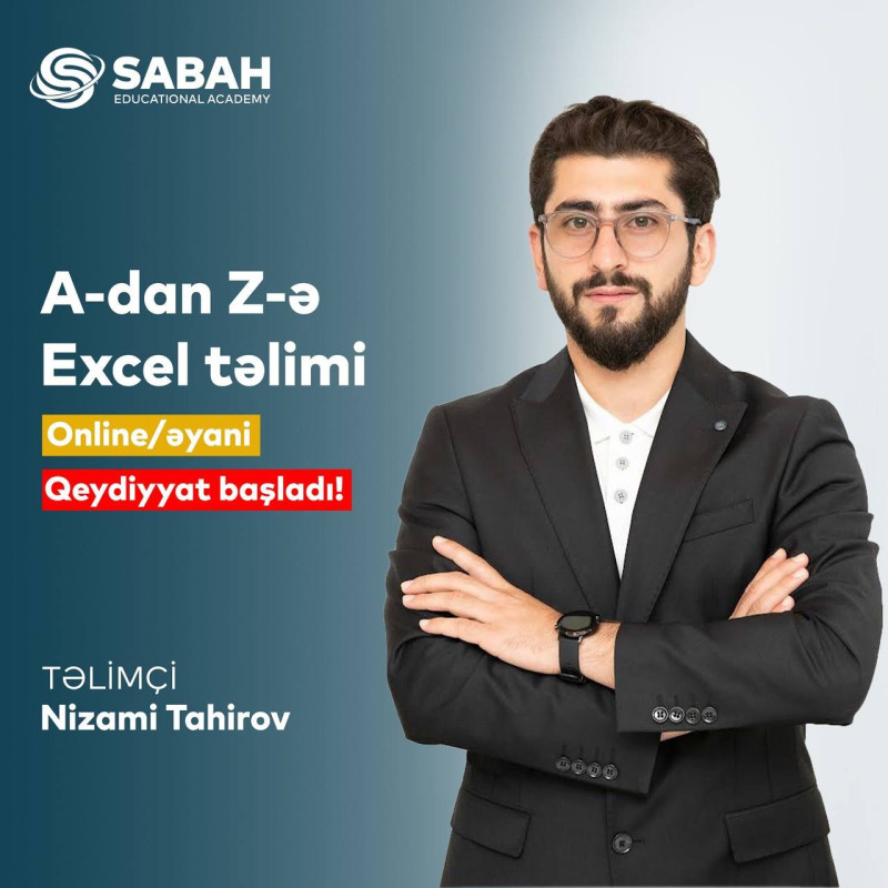 Excel təlimi 💻 Peşəkar təlimçimiz Nizami Tahirovun rəhbərliyi ilə