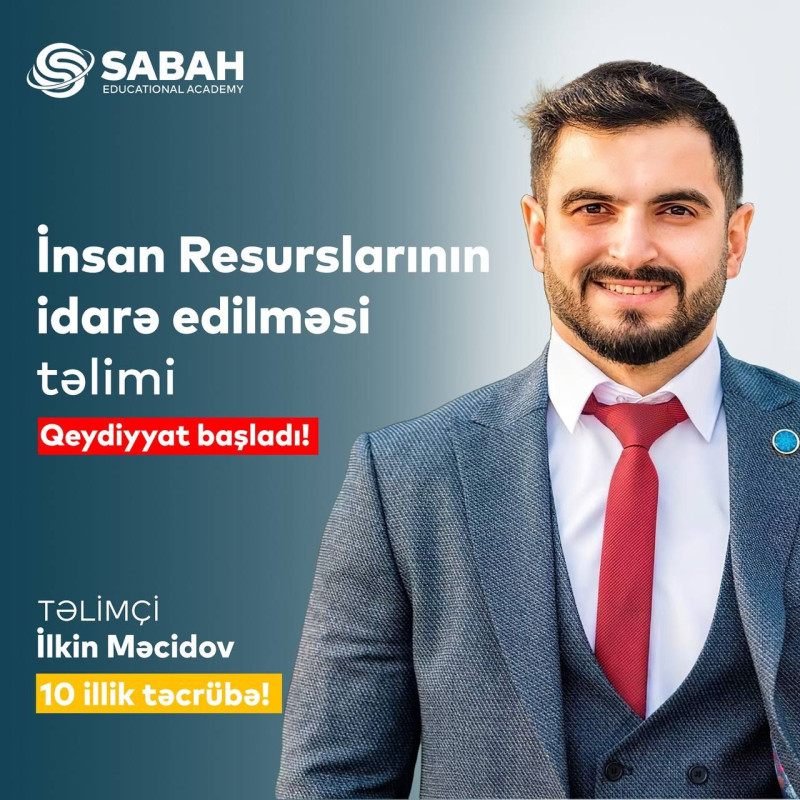 "İnsan Resurslarının idarə edilməsi" təlimi Sadəcə 2 aya "İnsan Resursları" sahəsində peşəkar olmaq