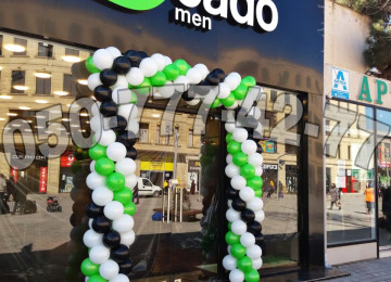 Sarlarla dekorlar. Achilis shar decor. Sharlarla bezedilme.