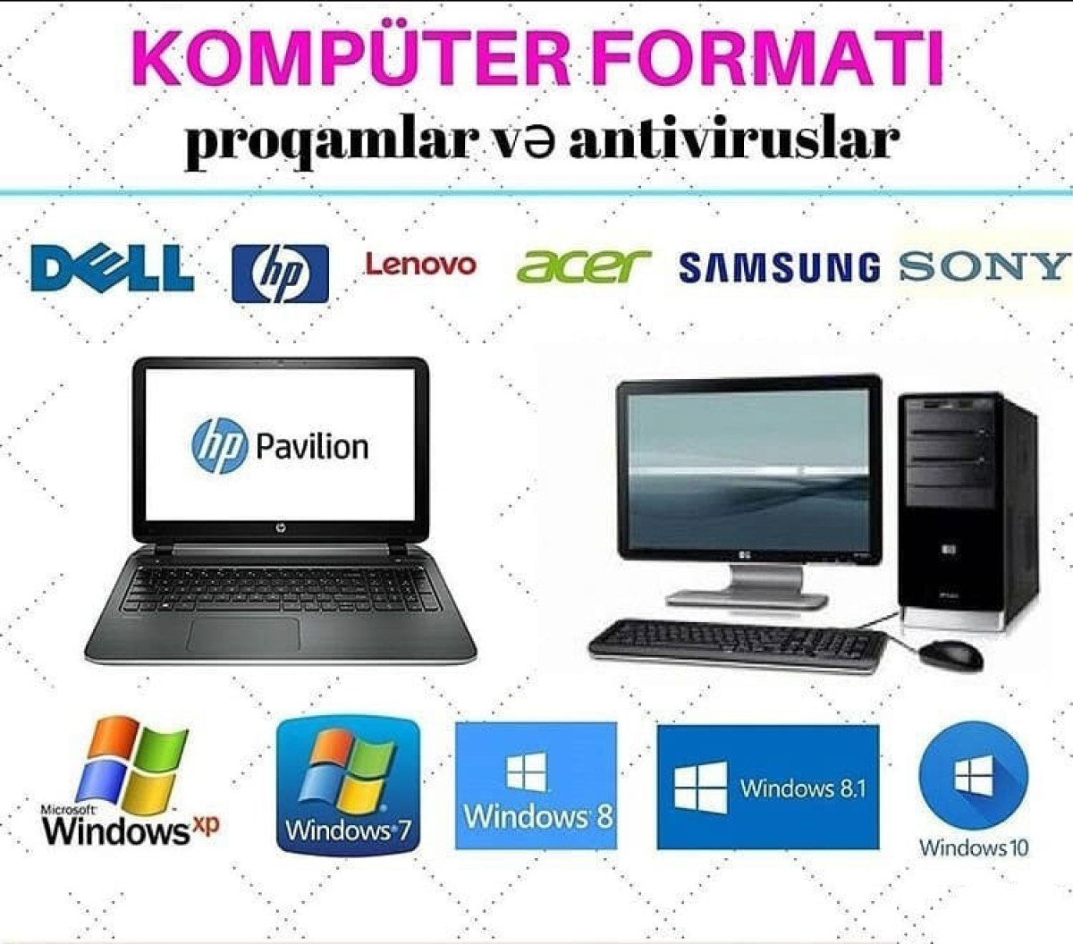 Peşəkar Noutbuk Formatı Peşəkar Noutbuk Formatı Komputerlə bağlı problemləriniz