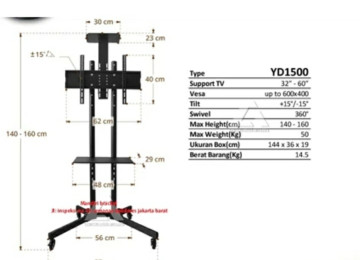 32 düyümden 65 düyüme kimi Televizorlar üçün sürüle bilen