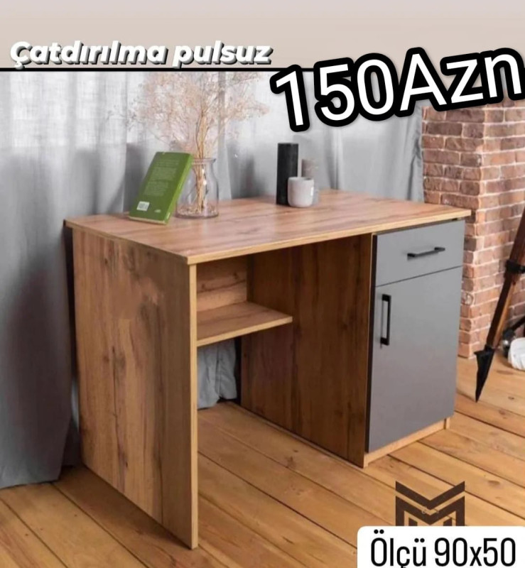 İş masası İş masası Sifarişlə hazırlanır Rəng seçimi var Ölçü 90/50sm