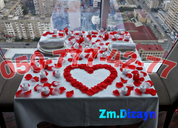 Dekorlar surpriz. Romantik dekor. Surpriz bezedilme.