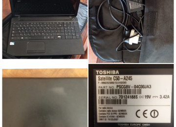 Toshiba notbuk tam işləkdir. Çantası, adapteri də var.