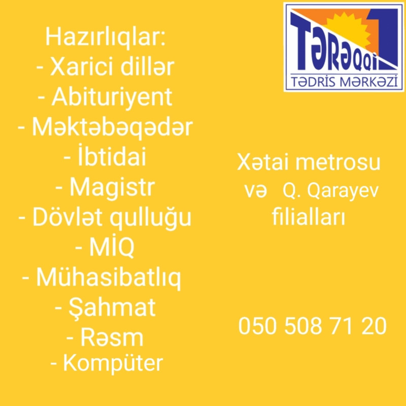 Kursda hazırlıqlar Hazırlıqlar: *Azərbaycan dili *Riyaziyyat *İngilis dili