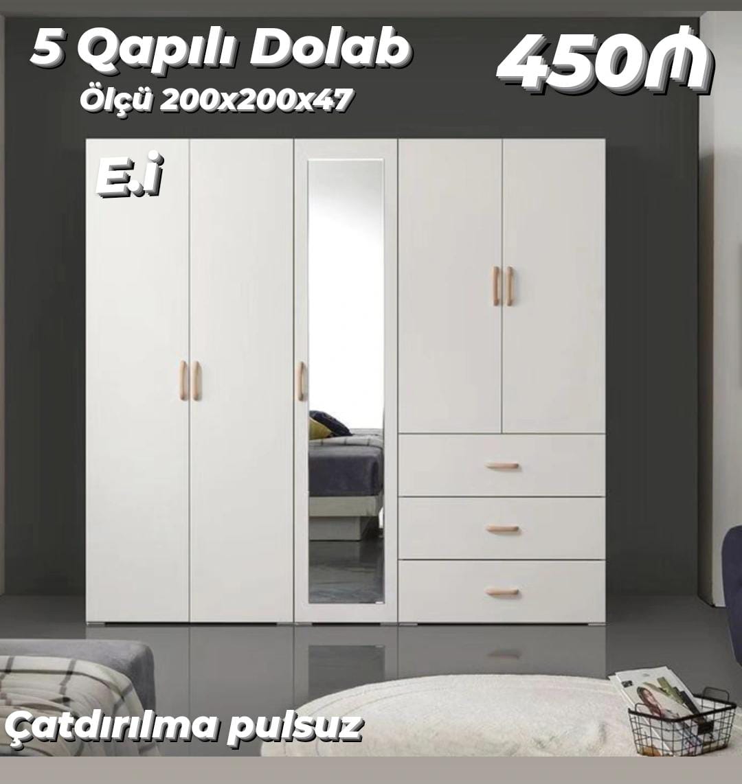 *5 Qapılı Dolab 450Azn💥* ✔️Rəng seçimi var *Şəhər daxili